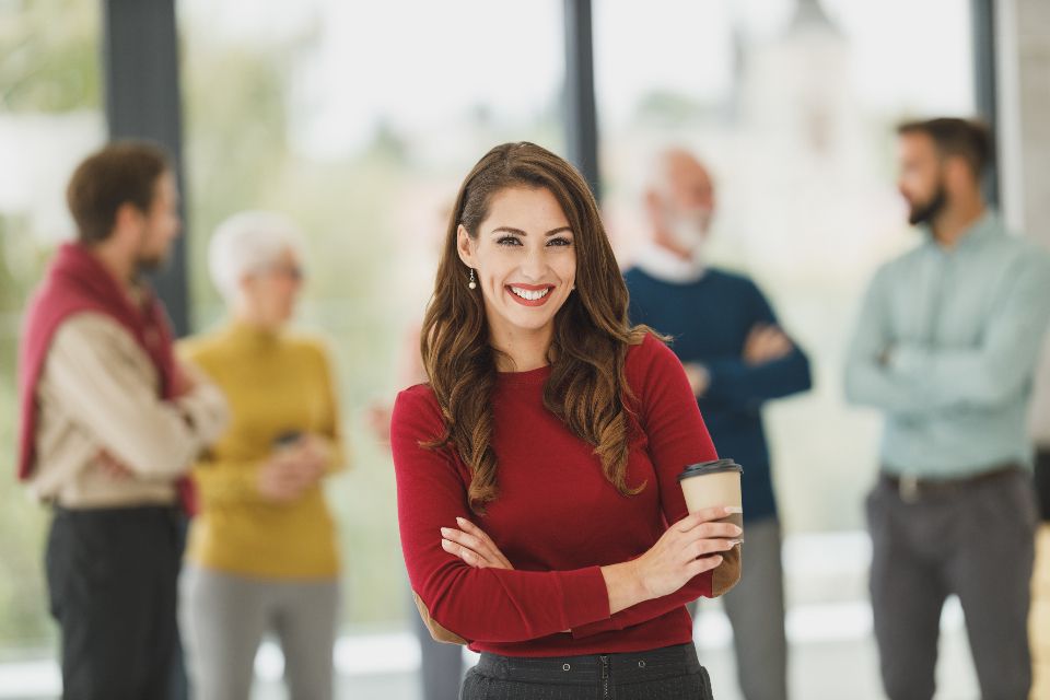 Smiling professional in an office
